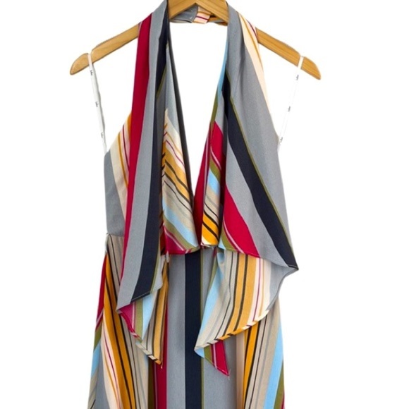 Lulu's Esplanade Drape Front Halter Maxi Dress Size: XS - Picture 8 of 15